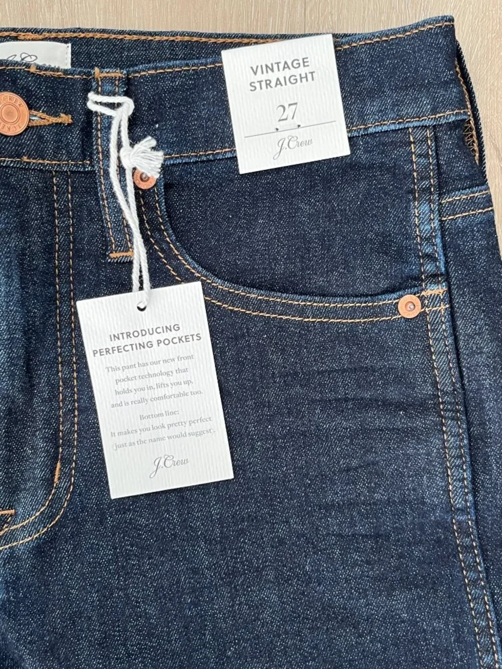 J. Crew Vintage Straight Jeans Dark Rinse NWT Size 27